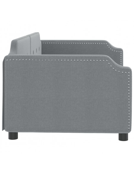 Letto da Giorno Grigio Chiaro 90x190 cm in Tessuto