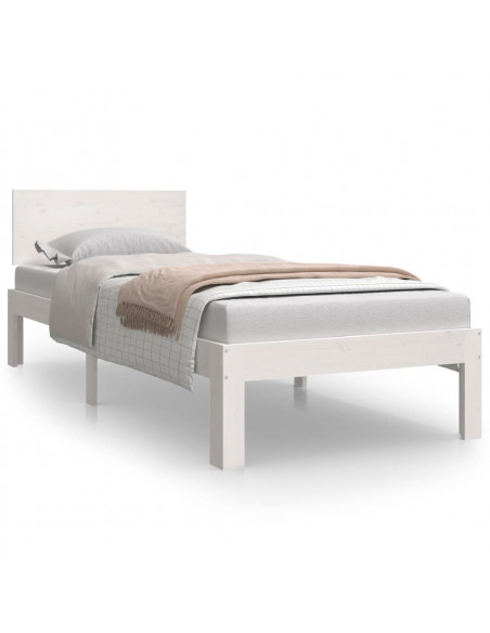 Giroletto Bianco in Legno Massello 75x190 cm Small Single