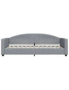 Divano Letto Estraibile Cassetti Grigio Chiaro 90x200cm Tessuto 2