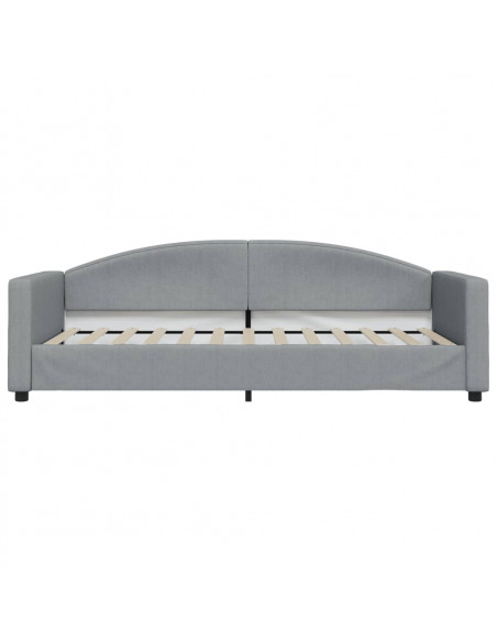 Divano Letto Estraibile Cassetti Grigio Chiaro 90x200cm Tessuto