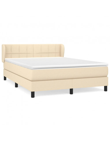 Giroletto a Molle con Materasso Crema 140x19 cm in Tessuto