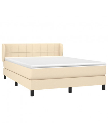 Giroletto a Molle con Materasso Crema 140x19 cm in Tessuto