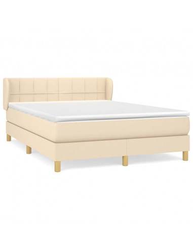 Giroletto a Molle con Materasso Crema 140x19 cm in Tessuto
