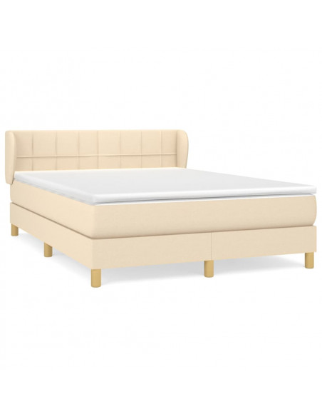 Giroletto a Molle con Materasso Crema 140x19 cm in Tessuto