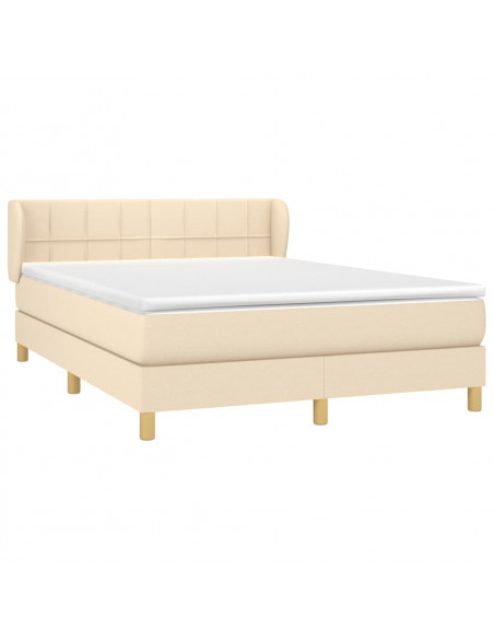 Giroletto a Molle con Materasso Crema 140x19 cm in Tessuto
