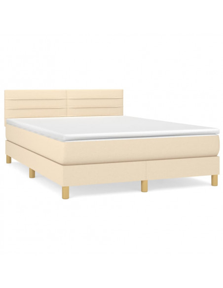 Giroletto a Molle con Materasso Crema 140x19 cm in Tessuto