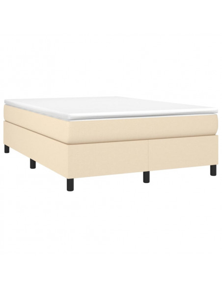 Giroletto a Molle con Materasso Crema 140x19 cm in Tessuto