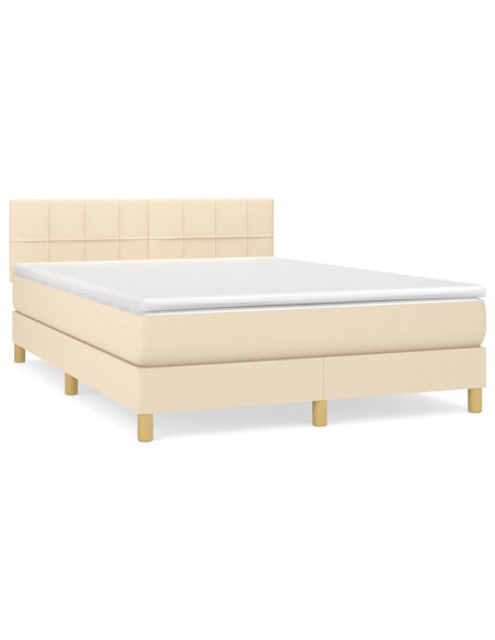 Giroletto a Molle con Materasso Crema 140x19 cm in Tessuto