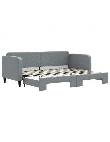 Divano Letto con Letto Estraibile Grigio Chiaro 80x200 Tessuto