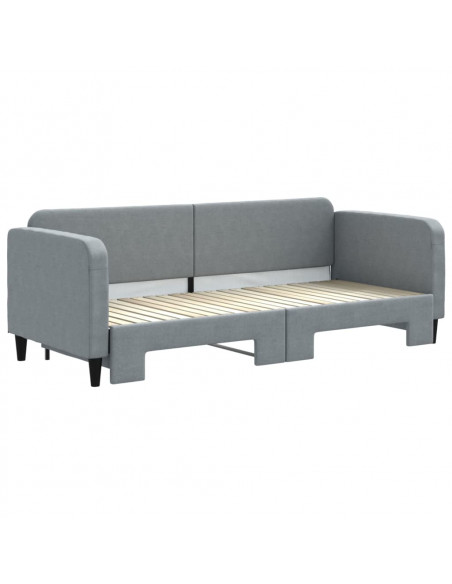 Divano Letto con Letto Estraibile Grigio Chiaro 80x200 Tessuto