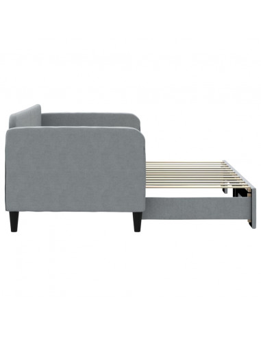 Divano Letto con Letto Estraibile Grigio Chiaro 80x200 Tessuto