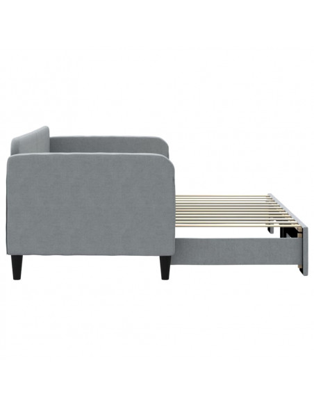 Divano Letto con Letto Estraibile Grigio Chiaro 80x200 Tessuto