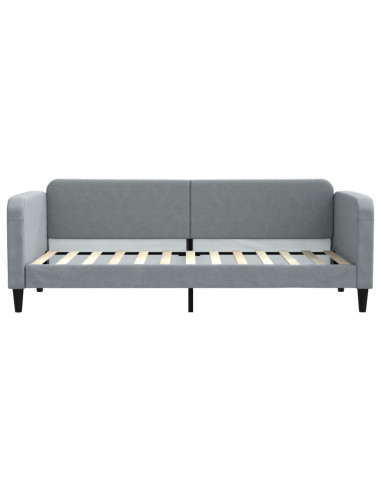 Divano Letto Estraibile Cassetti Grigio Chiaro 80x200cm Tessuto