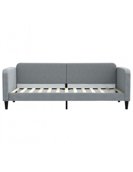 Divano Letto Estraibile Cassetti Grigio Chiaro 80x200cm Tessuto