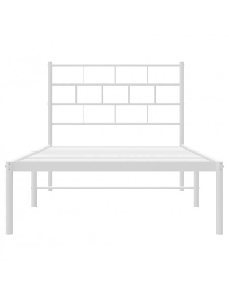 Giroletto con Testiera Metallo Bianco 90x200 cm