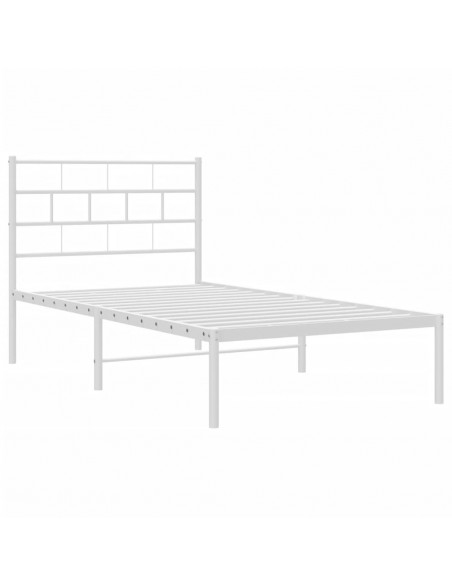 Giroletto con Testiera Metallo Bianco 80x200 cm