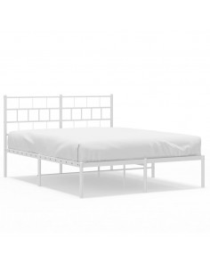 Giroletto con Testiera Metallo Bianco 140x190 cm 2