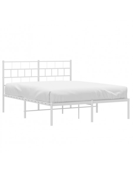 Giroletto con Testiera Metallo Bianco 140x190 cm