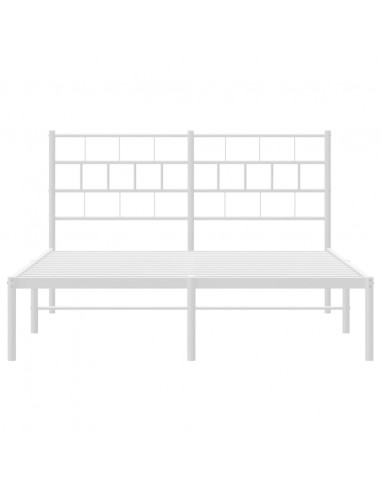 Giroletto con Testiera Metallo Bianco 140x190 cm