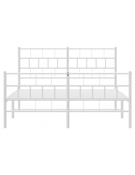 Giroletto con Testiera e Pediera Metallo Bianco 160x200 cm
