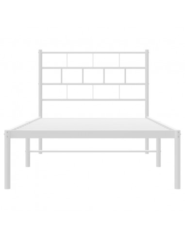 Giroletto con Testiera Metallo Bianco 90x190 cm