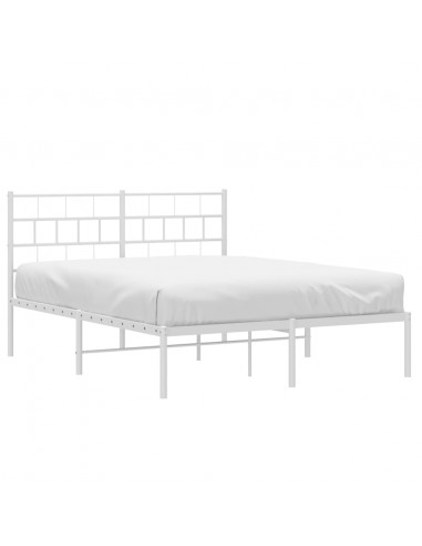 Giroletto con Testiera Metallo Bianco 140x200 cm