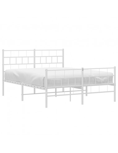 Giroletto con Testiera e Pediera Metallo Bianco 120x190 cm