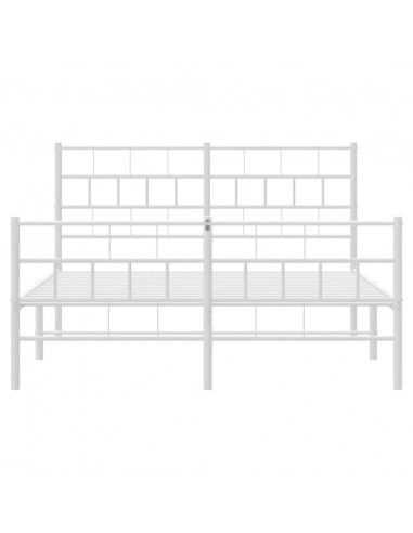 Giroletto con Testiera e Pediera Metallo Bianco 120x190 cm