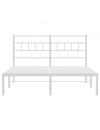 Giroletto con Testiera in Metallo Bianco 120x200 cm