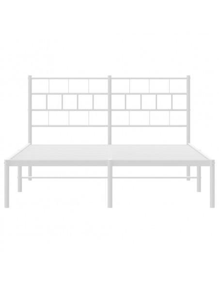 Giroletto con Testiera in Metallo Bianco 120x200 cm