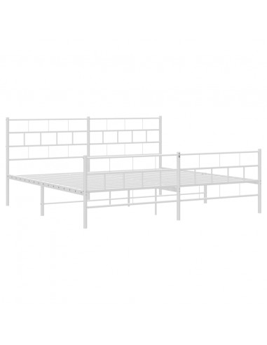 Giroletto con Testiera e Pediera Metallo Bianco 183x213 cm