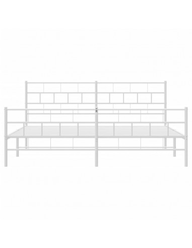 Giroletto con Testiera e Pediera Metallo Bianco 183x213 cm