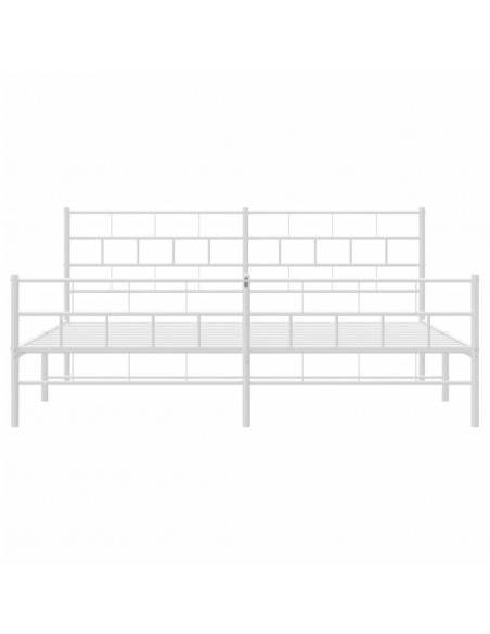 Giroletto con Testiera e Pediera Metallo Bianco 183x213 cm