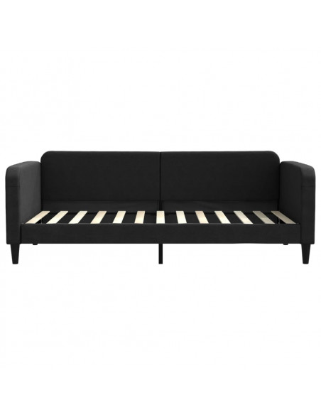 Divano Letto Estraibile con Cassetti Nero 90x200 cm in Tessuto