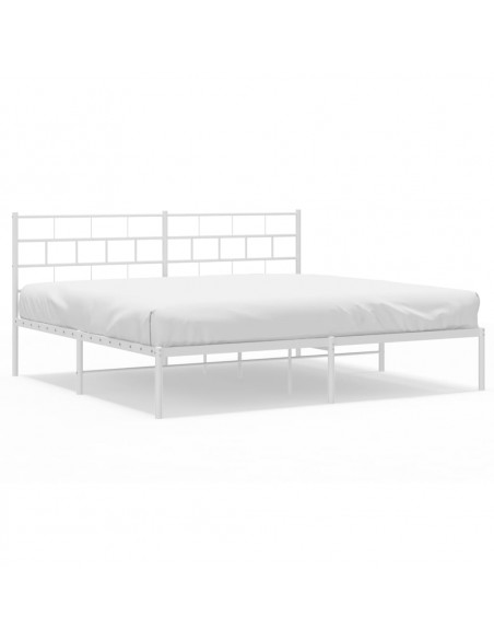 Giroletto con Testiera Metallo Bianco 183x213 cm