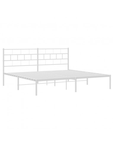 Giroletto con Testiera Metallo Bianco 183x213 cm