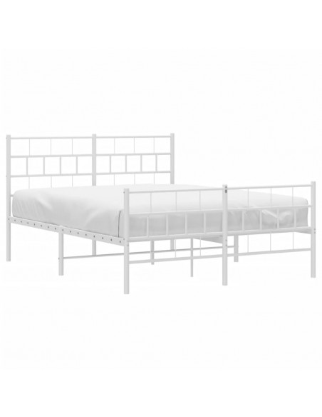 Giroletto con Testiera e Pediera Metallo Bianco 140x190 cm