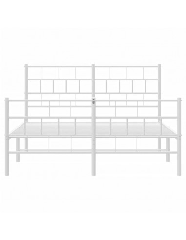 Giroletto con Testiera e Pediera Metallo Bianco 140x190 cm