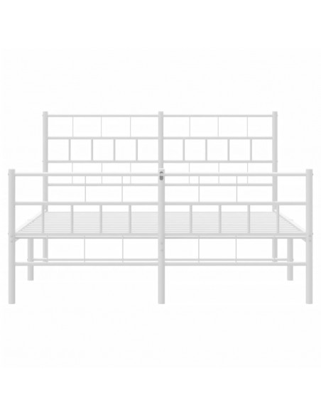 Giroletto con Testiera e Pediera Metallo Bianco 140x190 cm