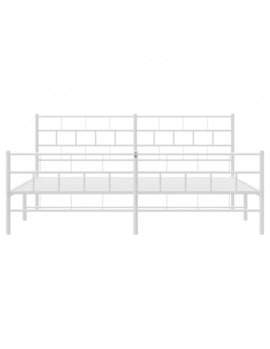 Giroletto con Testiera e Pediera Metallo Bianco 193x203 cm