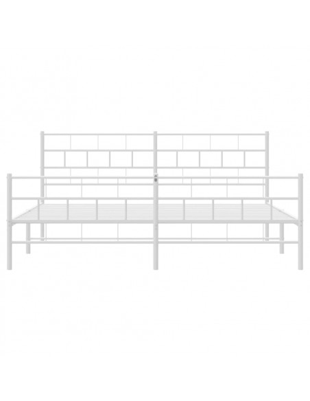 Giroletto con Testiera e Pediera Metallo Bianco 193x203 cm