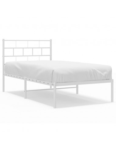 Giroletto con Testiera Metallo Bianco 107x203 cm