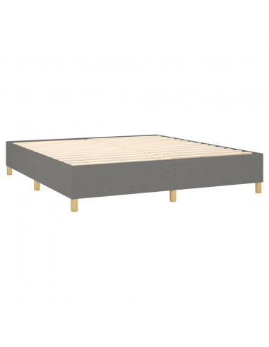 Giroletto a Molle con Materasso Grigio Scuro 160x200 cm Tessuto