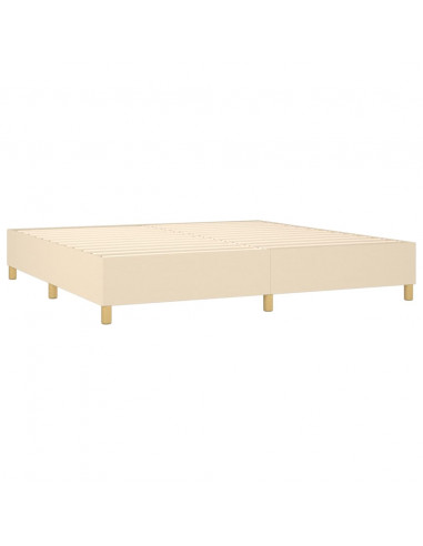 Giroletto a Molle con Materasso Crema 200x200 cm in Tessuto