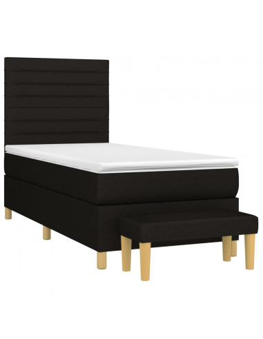 Giroletto a Molle con Materasso Nero 90x190 cm in Tessuto