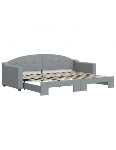 Divano Letto con Letto Estraibile Grigio Chiaro 80x200 Tessuto