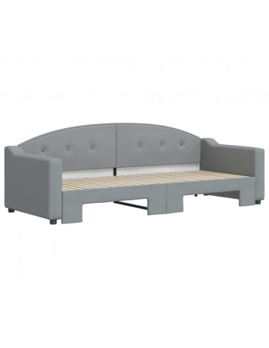 Divano Letto con Letto Estraibile Grigio Chiaro 80x200 Tessuto
