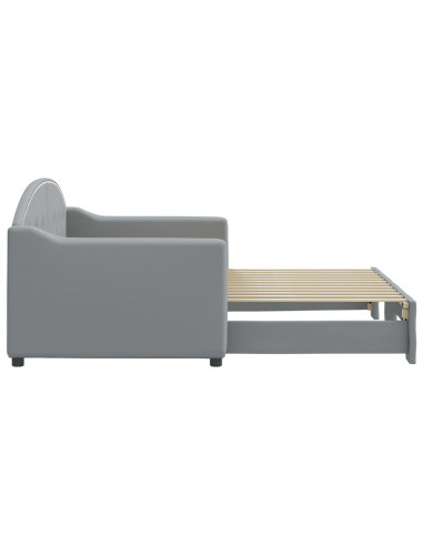 Divano Letto con Letto Estraibile Grigio Chiaro 80x200 Tessuto