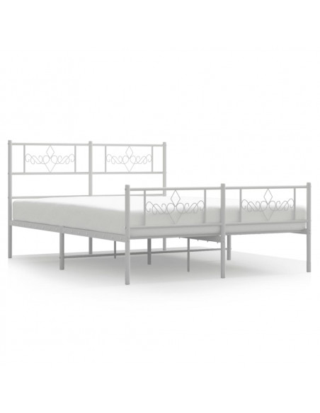 Giroletto con Testiera e Pediera Metallo Bianco 150x200 cm