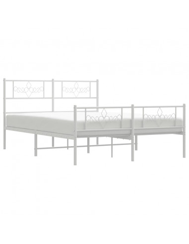 Giroletto con Testiera e Pediera Metallo Bianco 150x200 cm